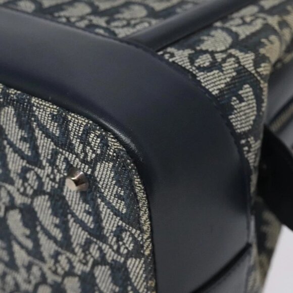 Christian Dior Trotter Canvas Hand Bag Navy Auth 126883 - Picture 5 of 16